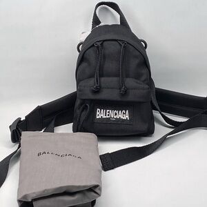 Balenciaga Black Nylon Mini Backpack Bag